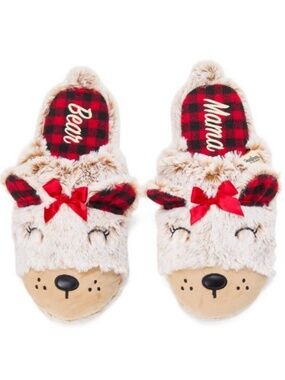Dearfoams Cozy Comfort Matching Family Bear Slippers